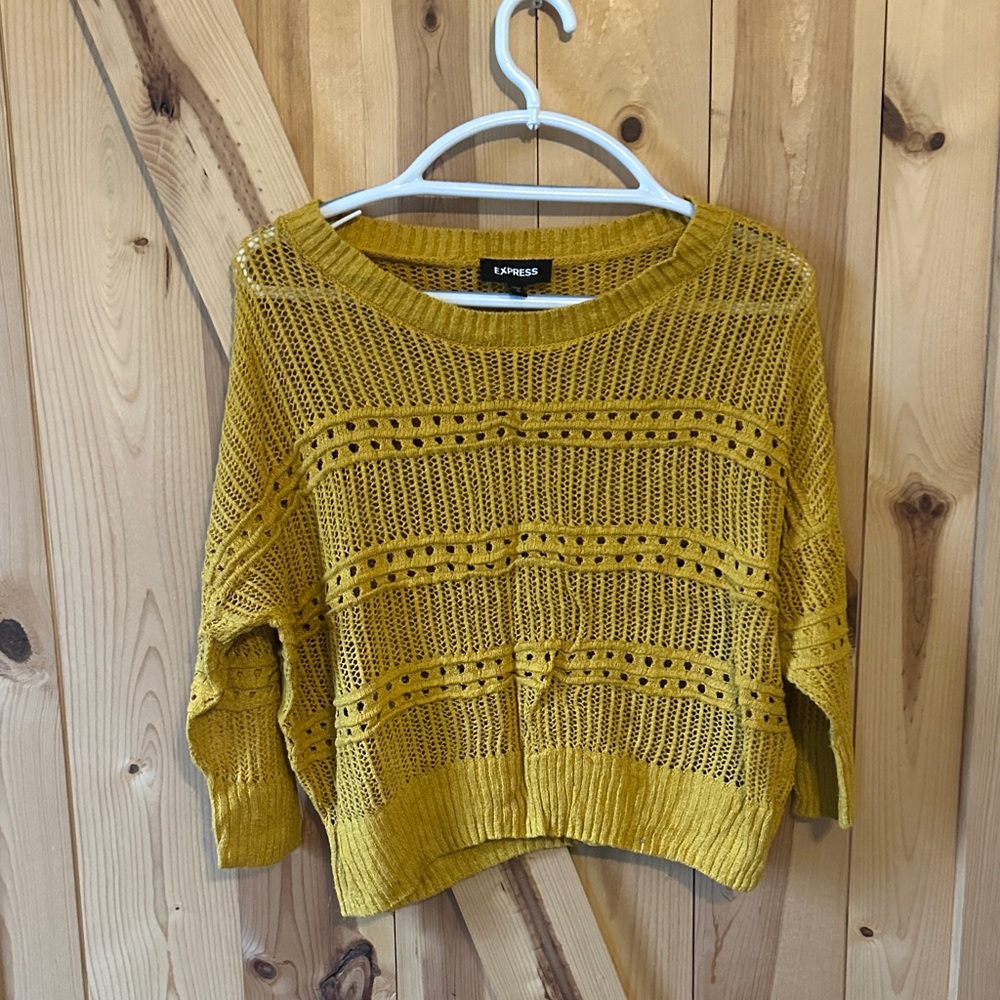 Express Golden Yellow Women's Knit Sweater
